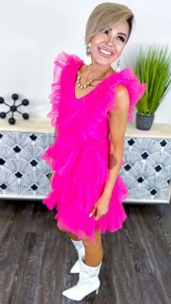 The ZigZag Stripe DRESSES Pink Glamour Hour Dress