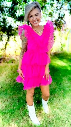 The ZigZag Stripe DRESSES Pink Glamour Hour Dress