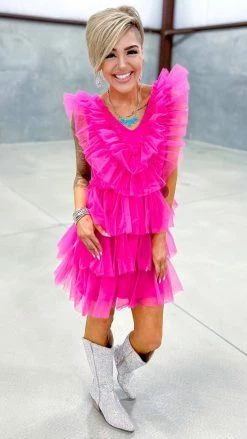 The ZigZag Stripe DRESSES Pink Glamour Hour Dress