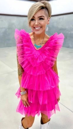 The ZigZag Stripe DRESSES Pink Glamour Hour Dress