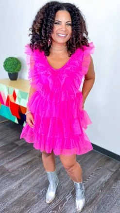 The ZigZag Stripe DRESSES Pink Glamour Hour Dress