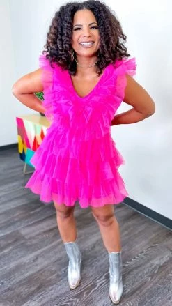 The ZigZag Stripe DRESSES Pink Glamour Hour Dress