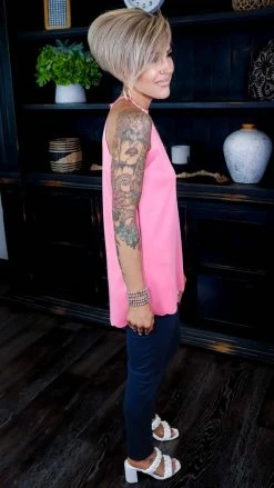 The ZigZag Stripe TOPS & TUNICS Pink Modern Ideas Tank [NO RETURNS]