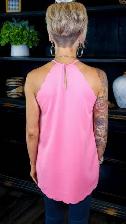 The ZigZag Stripe TOPS & TUNICS Pink Modern Ideas Tank [NO RETURNS]