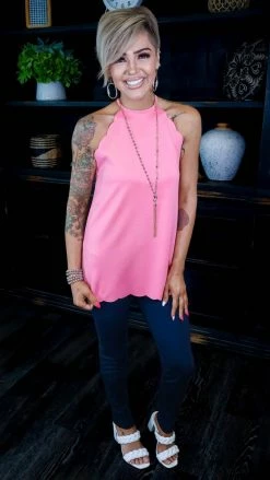 The ZigZag Stripe TOPS & TUNICS Pink Modern Ideas Tank [NO RETURNS]