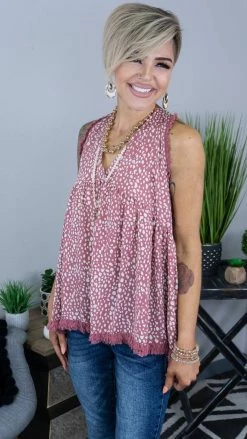 Umgee Pink Run Free Tank TOPS & TUNICS