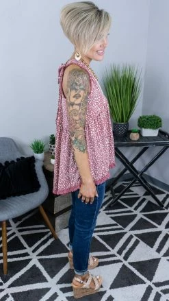 Umgee Pink Run Free Tank TOPS & TUNICS