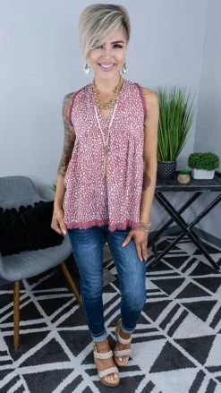 Umgee Pink Run Free Tank TOPS & TUNICS