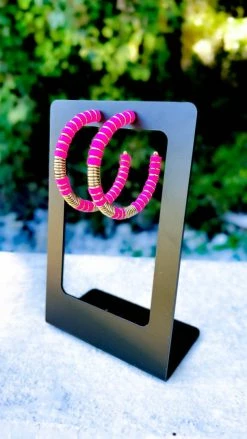 Southern Grace Pink Take Me To Bali Hoop Earrings ACCESSORIES