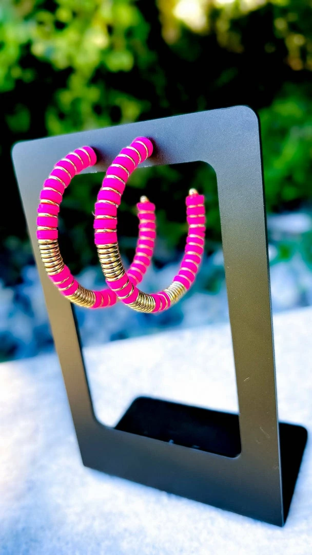 Southern Grace Pink Take Me To Bali Hoop Earrings ACCESSORIES