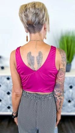 The ZigZag Stripe Pink V-Neck Crop Brami