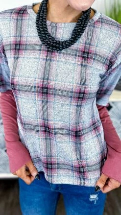 The ZigZag Stripe TOPS & TUNICS Plaid Business Top