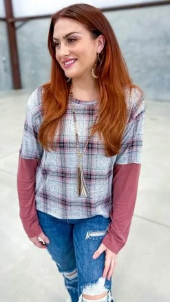 The ZigZag Stripe TOPS & TUNICS Plaid Business Top