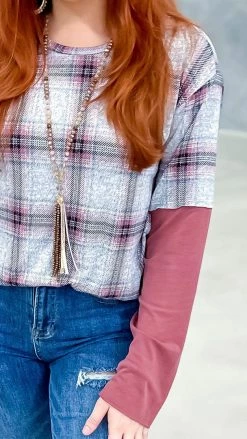 The ZigZag Stripe TOPS & TUNICS Plaid Business Top