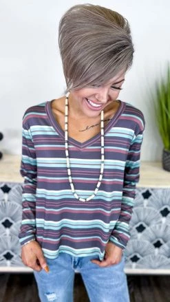 The ZigZag Stripe TOPS & TUNICS Pleasantly Surprised Top