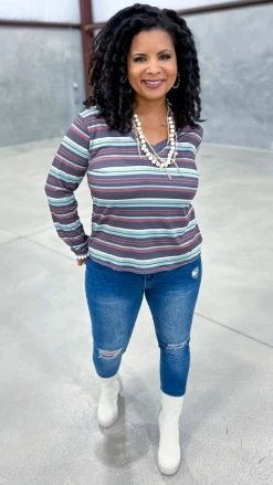 The ZigZag Stripe TOPS & TUNICS Pleasantly Surprised Top