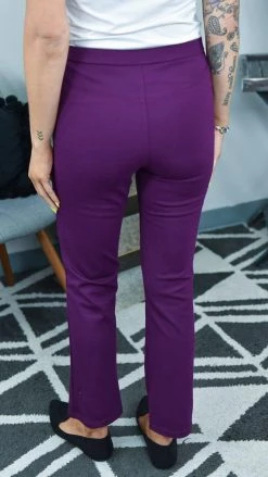 The ZigZag Stripe Plum Basic Ponte Pants BOTTOMS