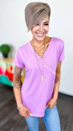 The ZigZag Stripe Purple Changing Rules Top [NO RETURNS] TOPS & TUNICS