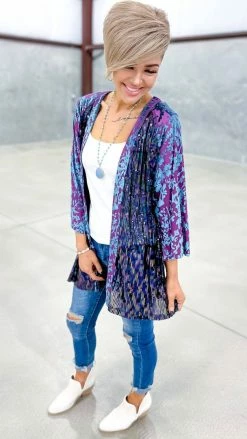 Origami Purple Club Members Only Cardigan