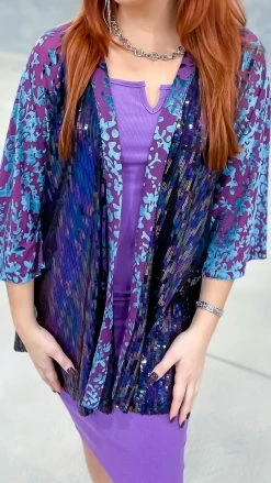 Origami Purple Club Members Only Cardigan