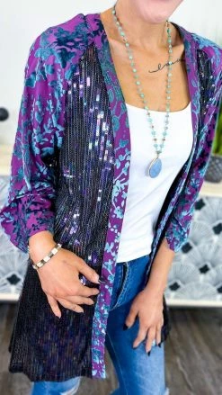 Origami Purple Club Members Only Cardigan