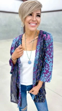 Origami Purple Club Members Only Cardigan