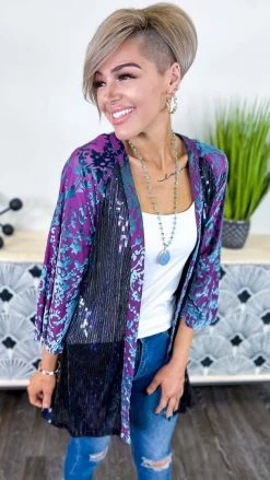 Origami Purple Club Members Only Cardigan