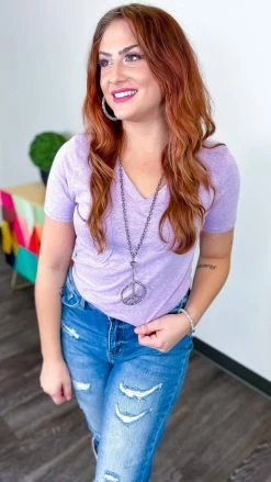 The ZigZag Stripe Purple Daily Visit Top [NO RETURNS] TOPS & TUNICS