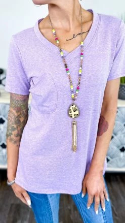 The ZigZag Stripe Purple Daily Visit Top [NO RETURNS] TOPS & TUNICS