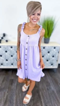 The ZigZag Stripe DRESSES Purple Friendly Thoughts Dress
