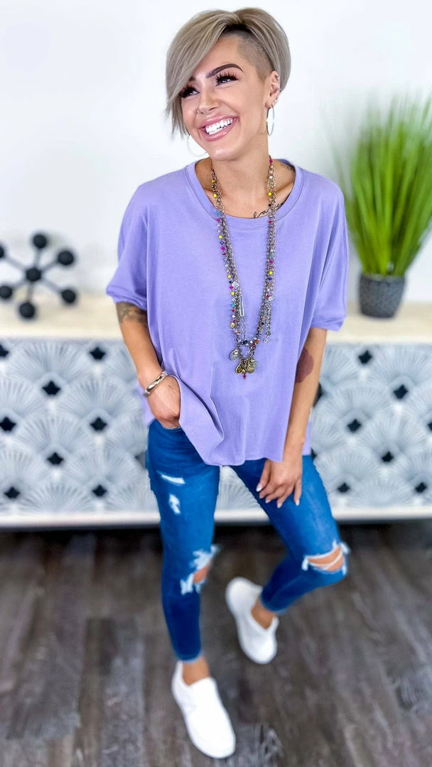 The ZigZag Stripe TOPS & TUNICS Purple Home For Now Top