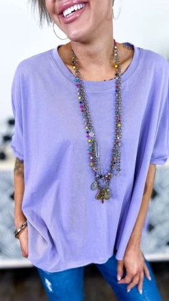 The ZigZag Stripe TOPS & TUNICS Purple Home For Now Top