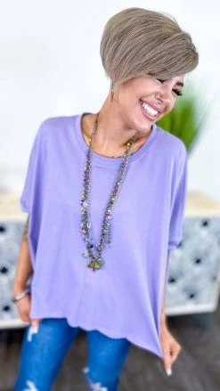 The ZigZag Stripe TOPS & TUNICS Purple Home For Now Top