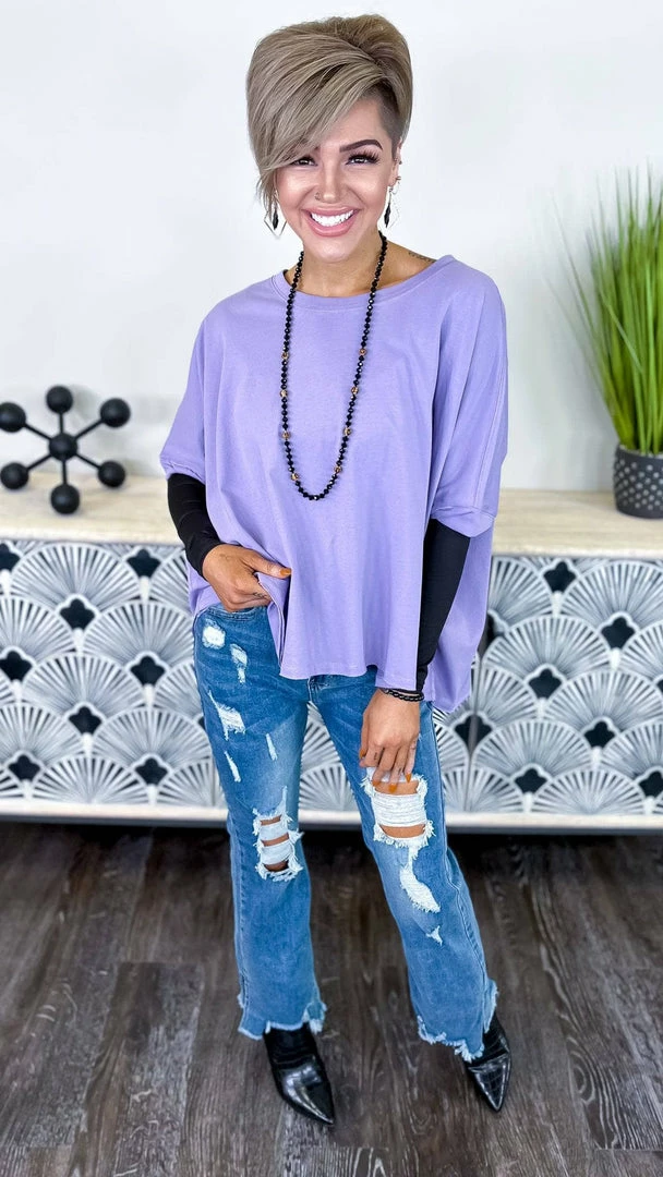 The ZigZag Stripe TOPS & TUNICS Purple Home For Now Top