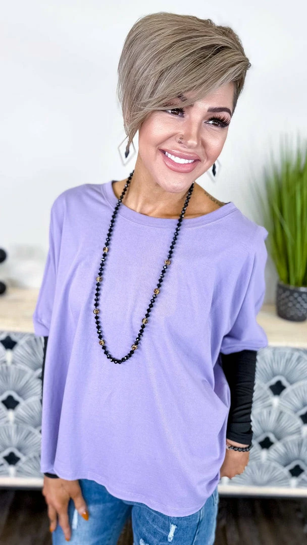 The ZigZag Stripe TOPS & TUNICS Purple Home For Now Top