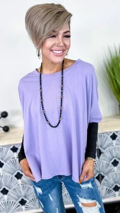 The ZigZag Stripe TOPS & TUNICS Purple Home For Now Top
