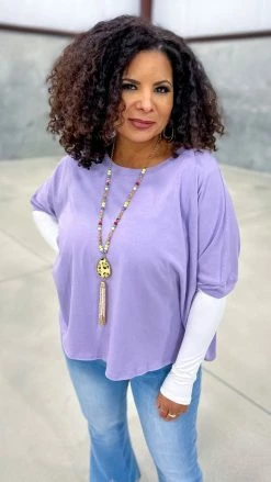 The ZigZag Stripe TOPS & TUNICS Purple Home For Now Top