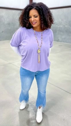 The ZigZag Stripe TOPS & TUNICS Purple Home For Now Top