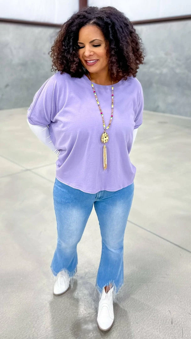 The ZigZag Stripe TOPS & TUNICS Purple Home For Now Top