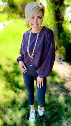 Zenana Purple New Timezone Top TOPS & TUNICS