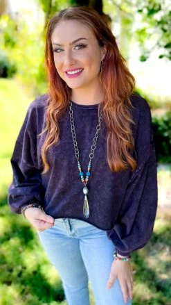 Zenana Purple New Timezone Top TOPS & TUNICS