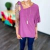 The ZigZag Stripe Purple Sweetest Impression Top [NO RETURNS] TOPS & TUNICS