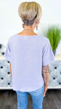 The ZigZag Stripe Purple Take A Minute Top [NO RETURNS]