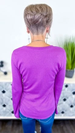 The ZigZag Stripe TOPS & TUNICS Purple Travel Around Top
