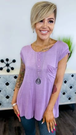 The ZigZag Stripe TOPS & TUNICS Purple Travel Life Top [NO RETURNS]