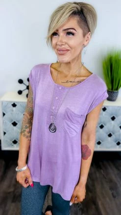 The ZigZag Stripe TOPS & TUNICS Purple Travel Life Top [NO RETURNS]