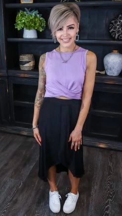 Zenana Purple Twisted Feelings Tank [NO RETURNS]