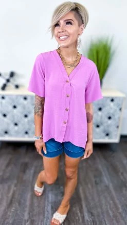 The ZigZag Stripe Purple Uptown Look Top [NO RETURNS]