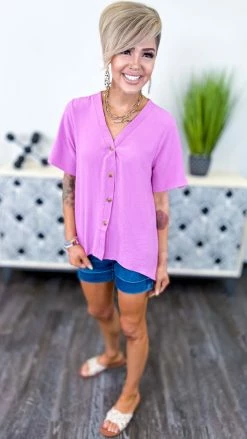 The ZigZag Stripe Purple Uptown Look Top [NO RETURNS]