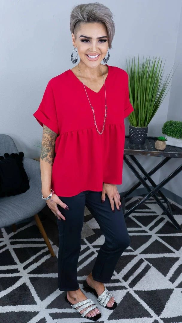 The ZigZag Stripe TOPS & TUNICS Raspberry City Sleek Top